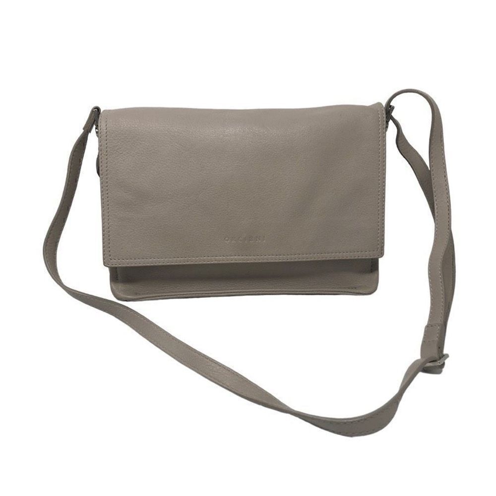 Orciani Leather Light Beige Crossbody Shoulder Bag Handbag Purse Minimalist VTG